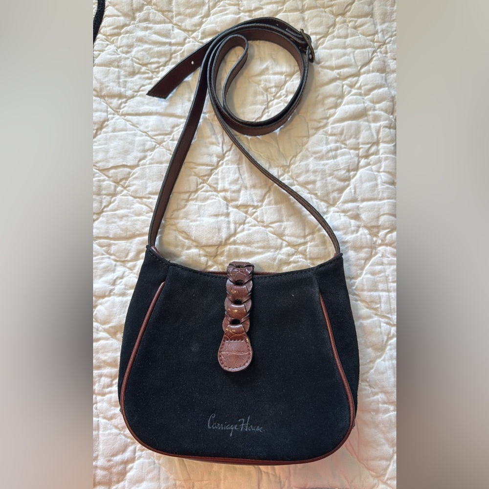 Elegant Black and Brown Crossbody Bag